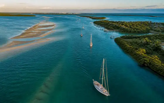 Aerial view of the Treasure Coast shoreline